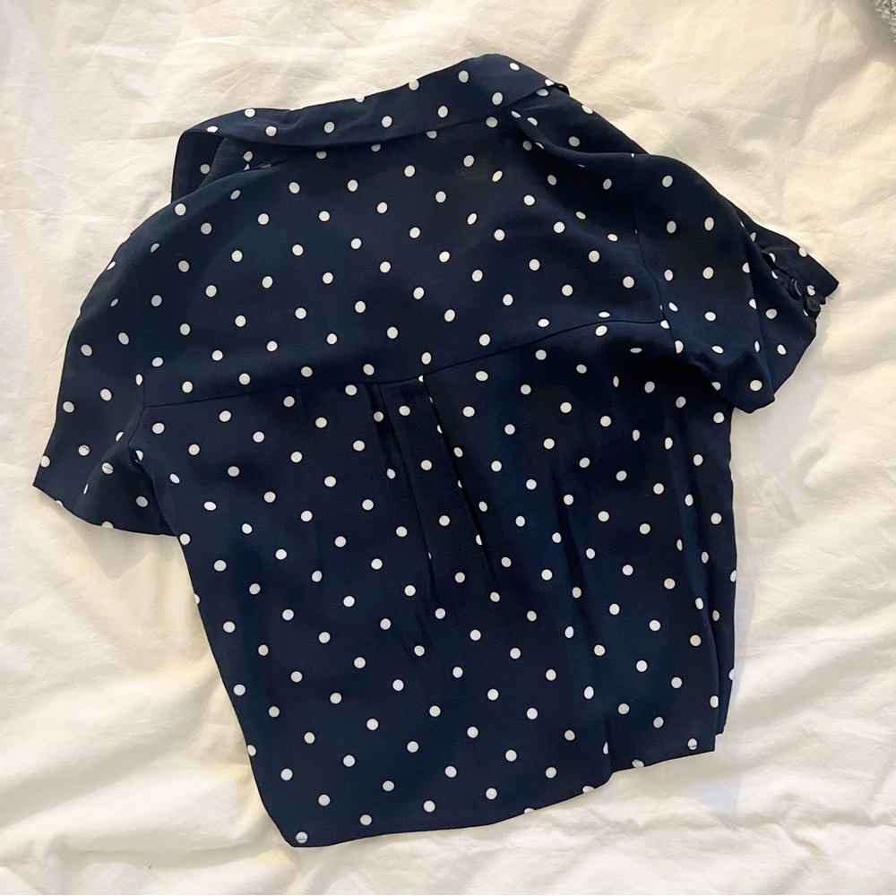 Cropped Polka Dotted Button Down - image 3